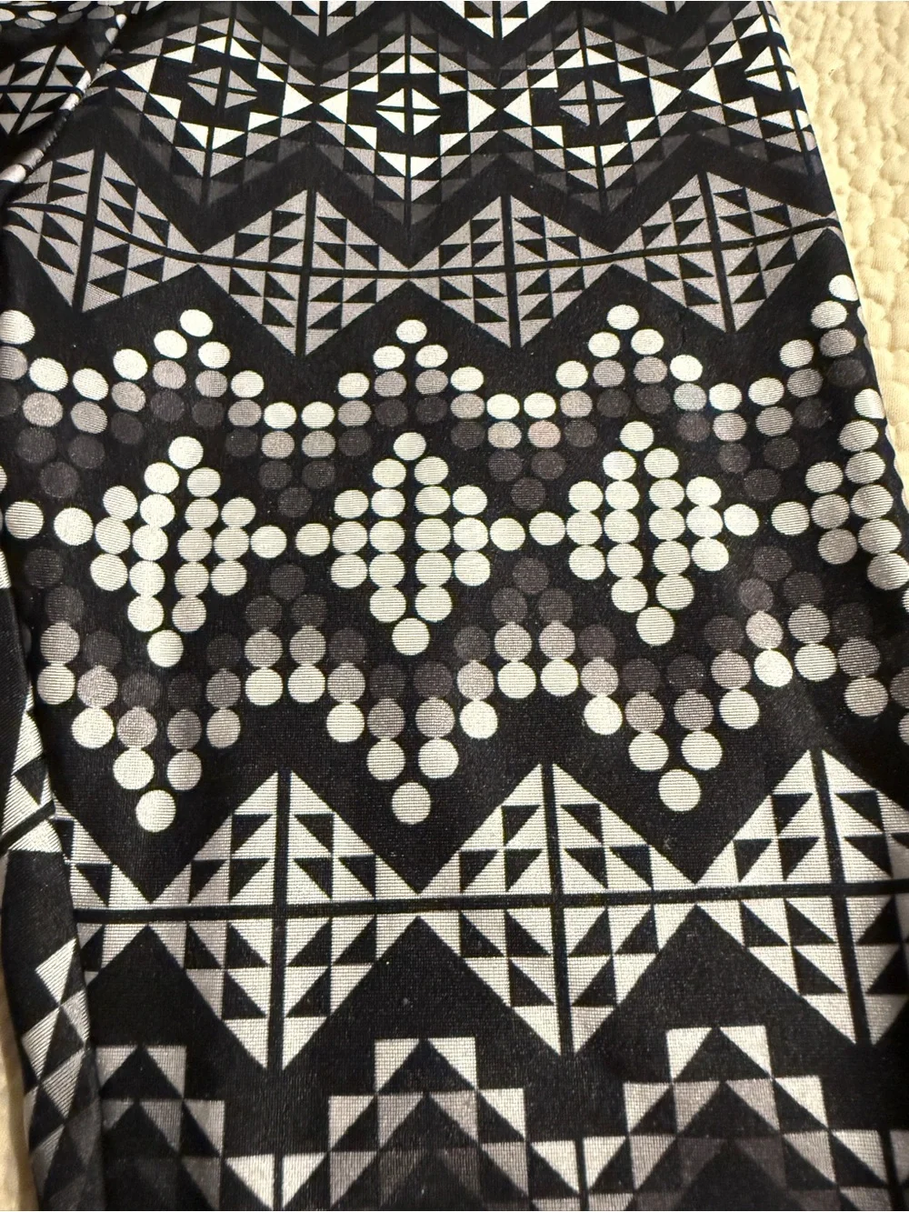 Justice Black & White Geometric Print Leggings